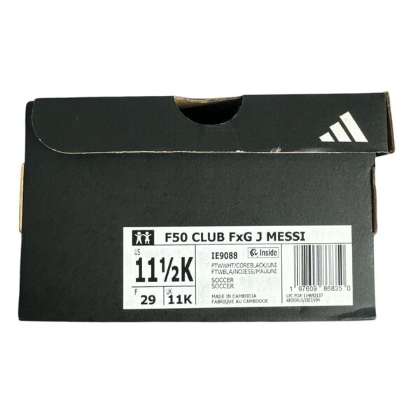 Adidas Kids F50 Club FxG J Messi Empty Shoe Box - Black, Size 11.5K (IE9088)‎ - Picture 1 of 10